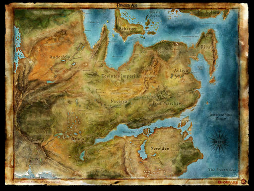 Dragon Age: Начало - Обои - Карта Тедаса и чуток фан-арта